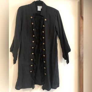 Soft Surroundings military inspired black linen jacket